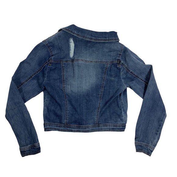 dollhouse Denim Jacket Medium Junior Distressed - Picture 3 of 7